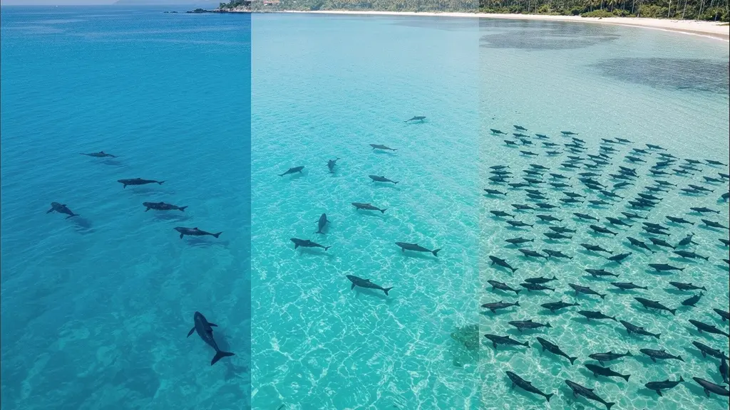 Infographie visuelle montrant l'évolution de la population de baleines de janvier à mars