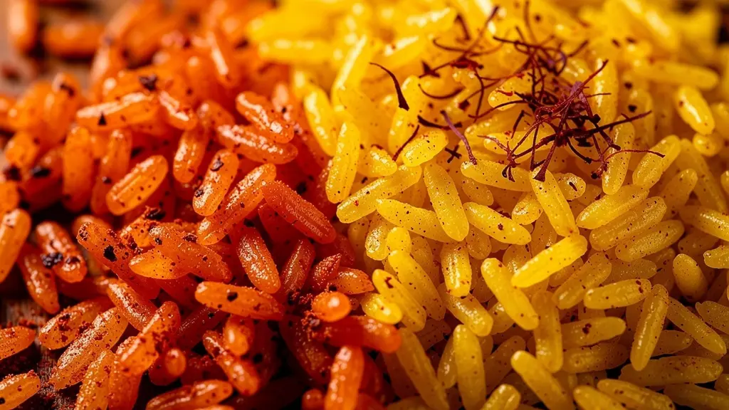 Comparaison visuelle entre les ingrédients du locrio dominicain et de la paella espagnole