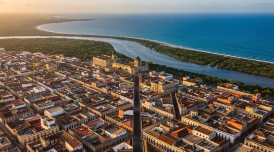 Vue aérienne de la Zone Coloniale de Santo Domingo révélant le plan en damier historique